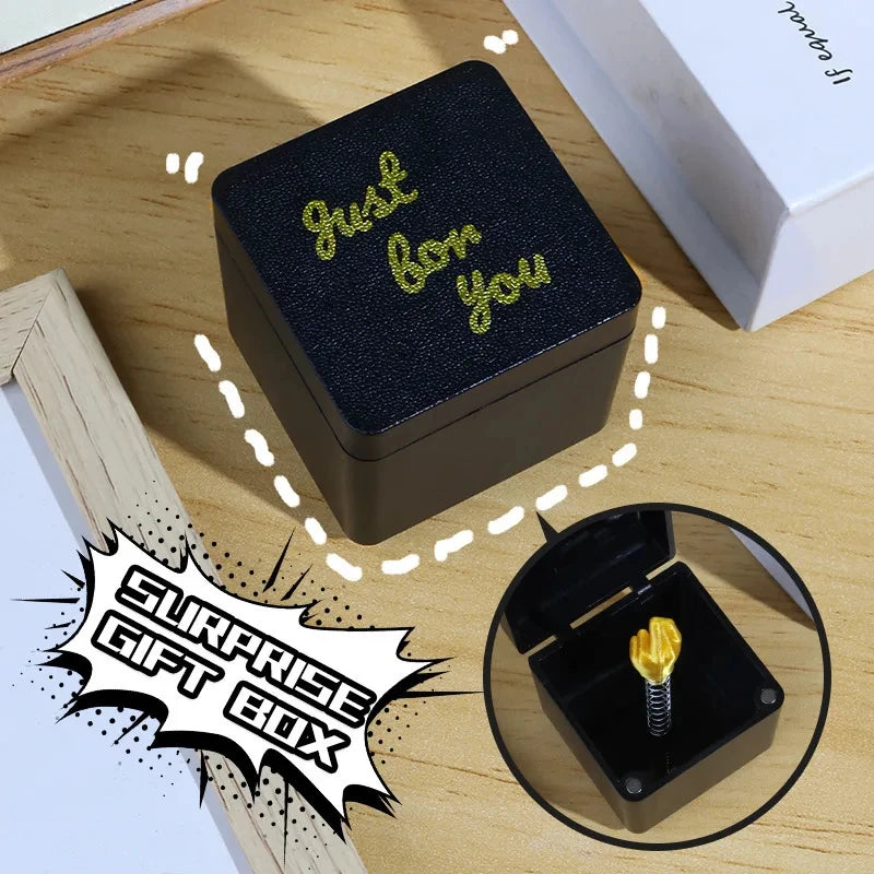 Funny Middle Finger Prank Gift Box for Christmas Office Desk Decor