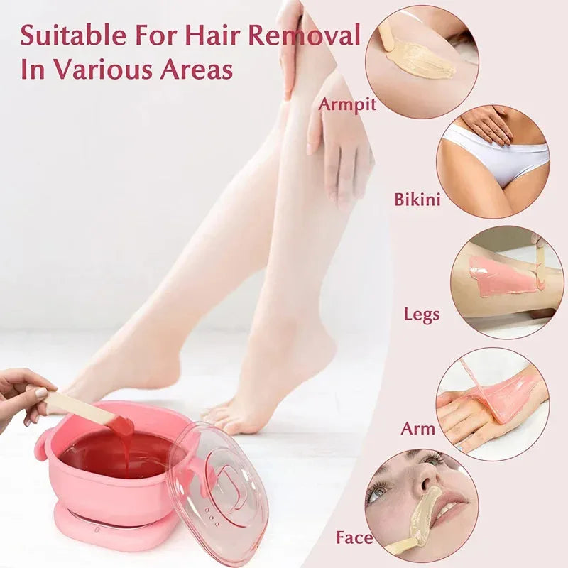 Foldable Silicone Wax Heater for Hair Removal Portable 400ML SPA Body Epilator