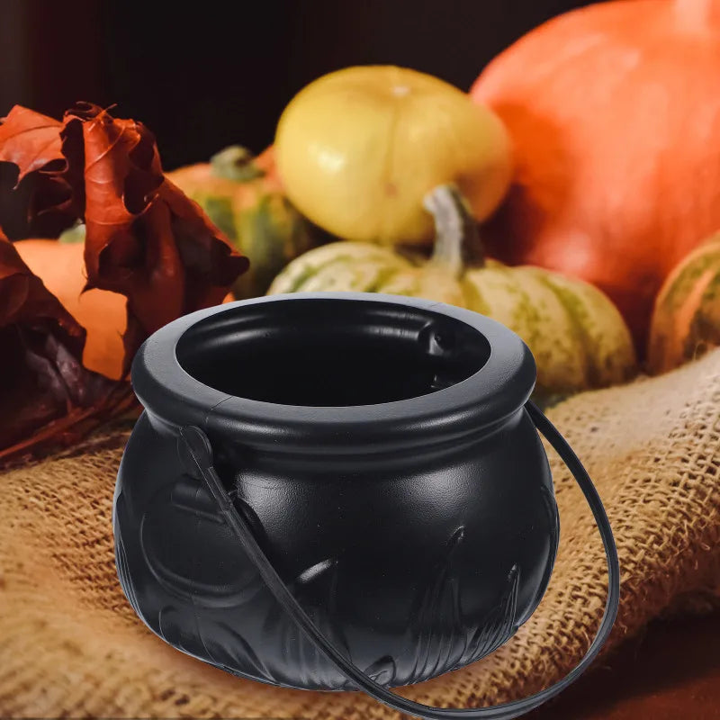 Halloween Witch Bucket Candy Holder Large Size Plastic Round Basket