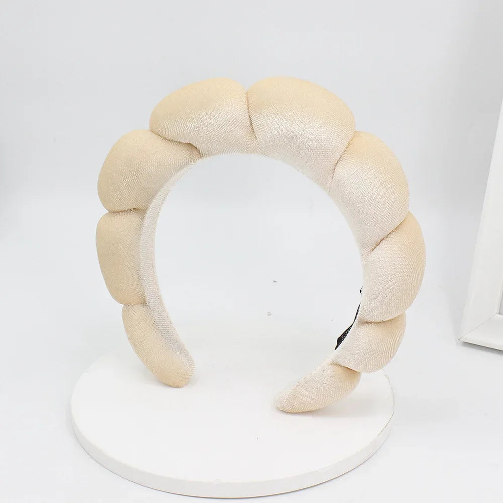 Velvet Spa Headband for Face Washing & Makeup Removal, Wide Padded Hair Accessory
