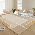 Geometric Cream Rug for Living Room and Bedroom - Non-Slip, Easy-Clean Home Decor