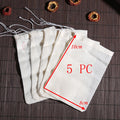 5 Pack Cotton Mesh Filter Bags for Herbs Spice Straining & Cooking - Reusable Kitchen Tool