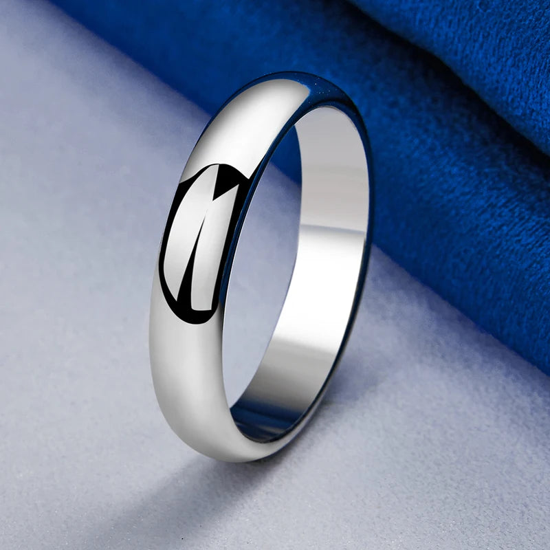 Sterling Silver Wedding Ring for Women Simple Polished Jewelry Gift