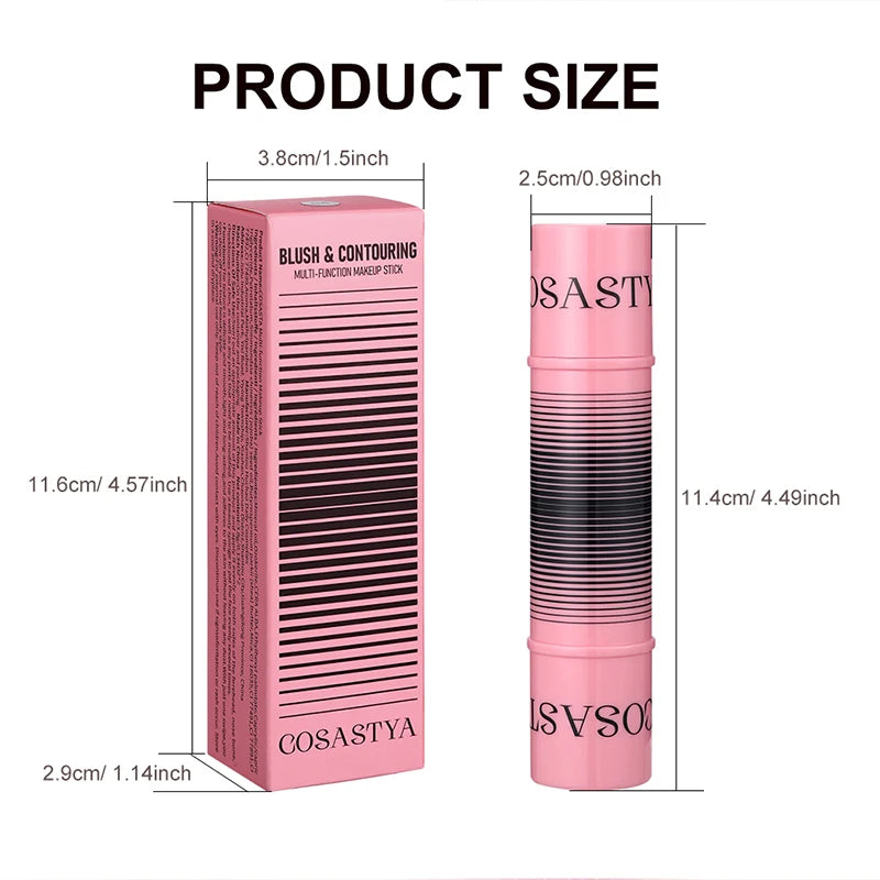 Multi-Purpose Blush and Contour Stick Duo for Face Makeup - All Colors