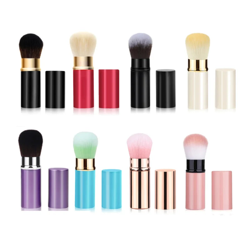 Retractable Makeup Brush with Soft Synthetic Bristles - Travel Friendly, Full Coverage Blending & Powder Application