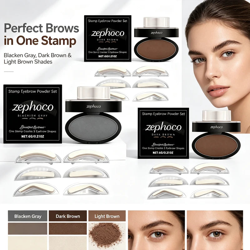 Waterproof Eyebrow Stamp Kit with Stereo Shaping & Stencils - Natural & Bold Looks