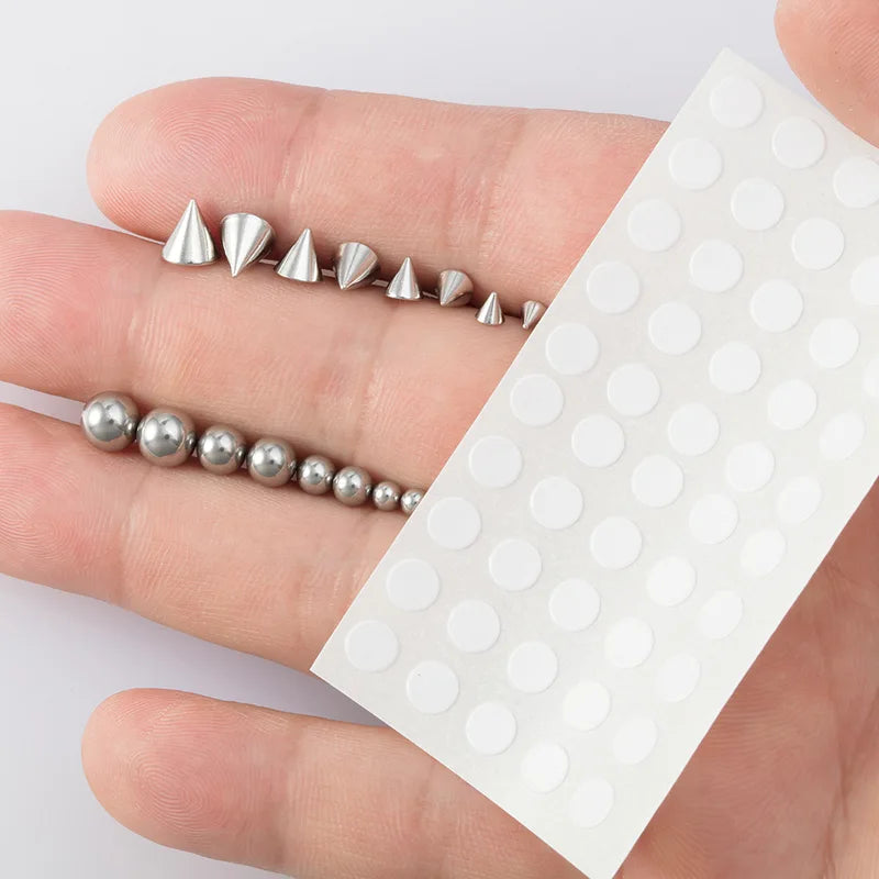 8pcs Fake Lip Nails & 50pcs Body Jewelry Stickers Non Piercing Earrings