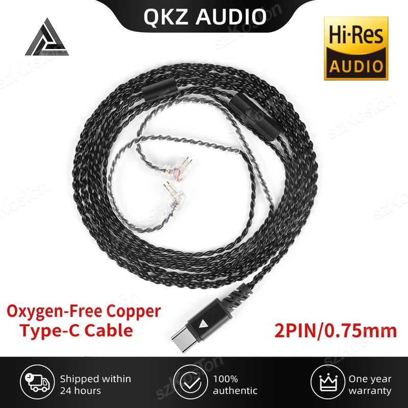 Type-C Earphone Cable Replacement for KZ, CCA, TRN, and Similar Earphones