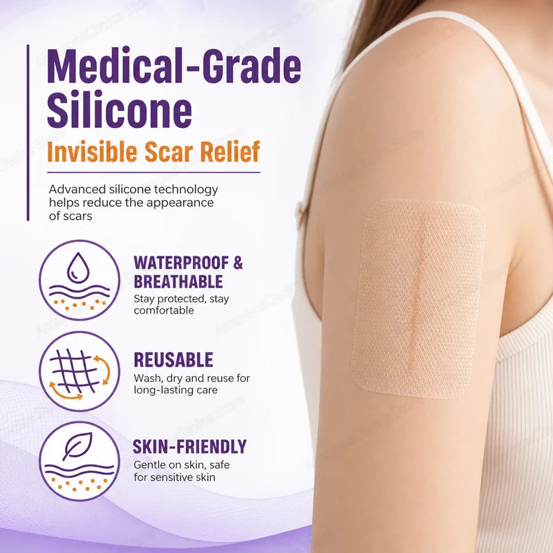 Silicone Scar Removal Sheets - Keloid, Acne, Burn Treatment, 0.5M-3M Size