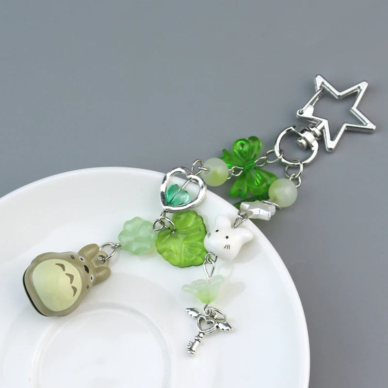 Y2K Handmade Beaded Cat Lanyard Phone Pendant Bag Charm Keychain for Girls