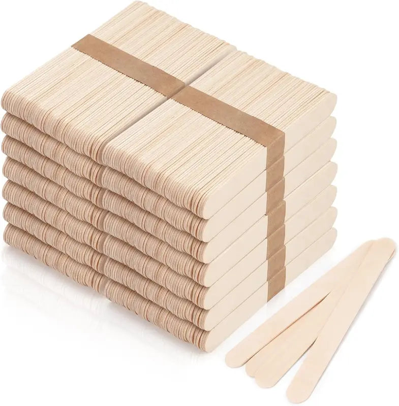 Disposable Wooden Waxing Tongue Depressor Sticks for Hair Removal - 50 or 100 Pieces