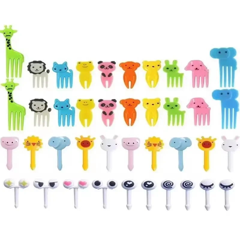 40 Pcs Animal Food Picks for Kids Bento Box - Cartoon Fruit & Snack Toothpicks