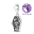 Halloween Luminous Coffin Pendant Jewelry for Women Punk Style Silver Gift
