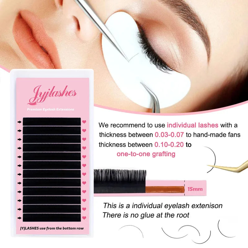Individual Eyelash Extensions Long Length Classic Mink Faux Lashes Tray
