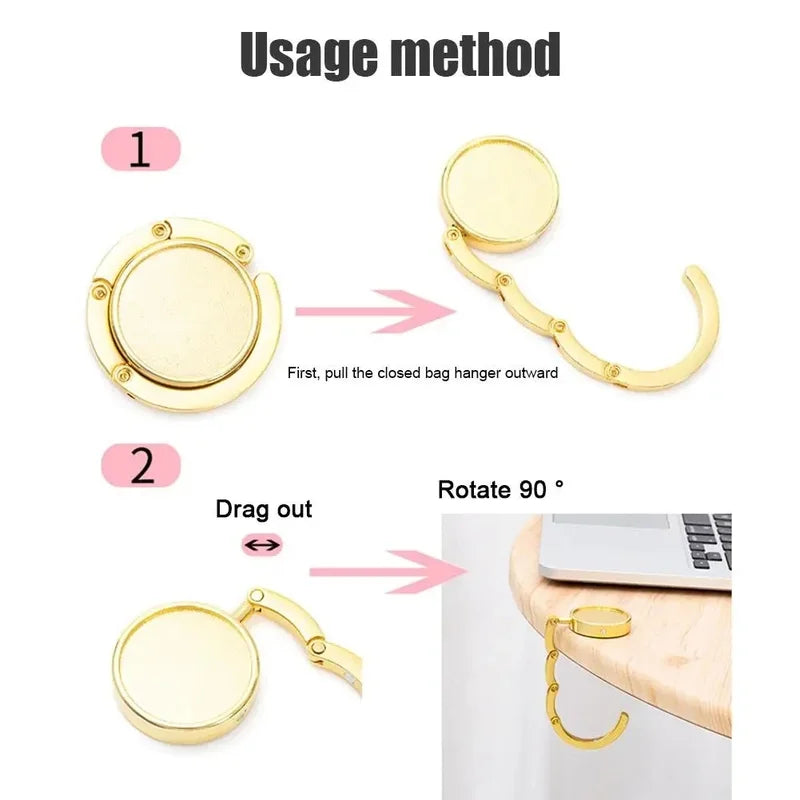 Foldable Bag Hanger Portable Key Rack for Travel & Outdoor Storage