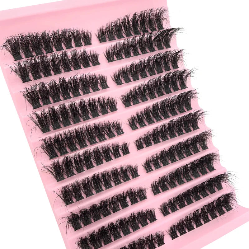 False Eyelash Kit 10-18mm Natural Fluffy Lash Extension Set with Bond and Seal
