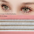 Natural Individual False Eyelashes - Grafted M-Shape Wispy Clusters, Multiple Lengths