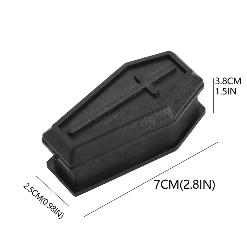 Halloween Mini Coffin Box Decoration - Black, Purple, Yellow Variants, 7cm