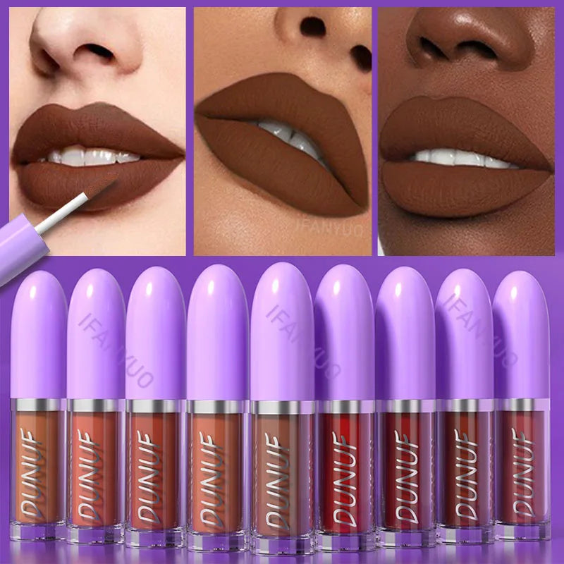 Waterproof Matte Lip Gloss - Long-Lasting Velvet Lipstick in Multiple Colors