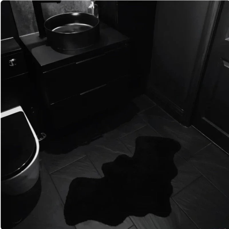 Halloween Bat-Shaped Bathroom Rug Non-Slip Floor Mat for Living Room Decor