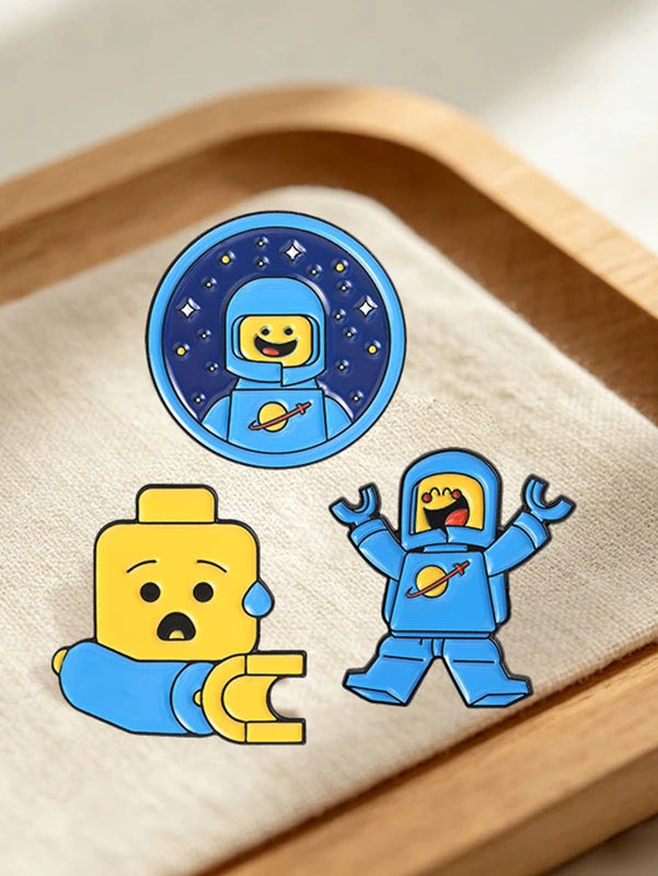Cartoon Robot Enamel Pins - Fun Brooches for Bags, Clothing, Gifts