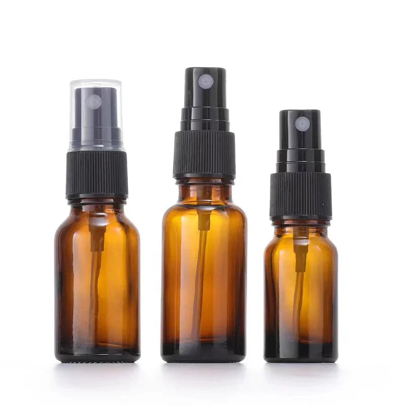 10 Pack 30/50ml Amber Glass Spray Bottles for Perfume Essential Oil Aromatherapy