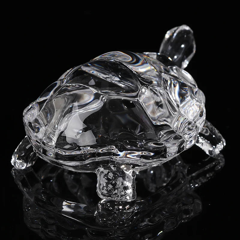 Miniature Tortoise Figurine Feng Shui Lucky Home Office Desk Decor Crystal Turtle
