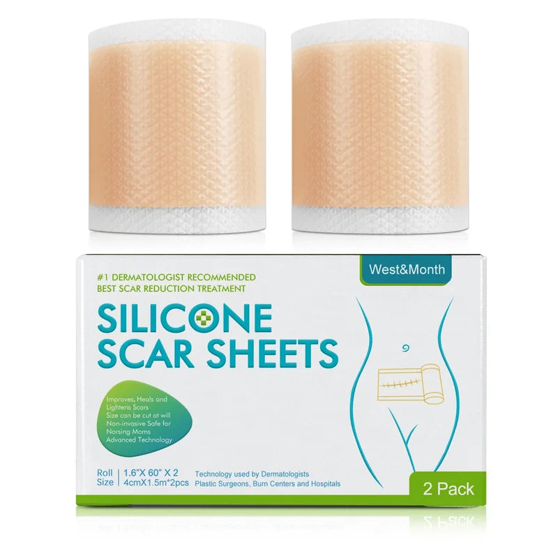 Silicone Scar Sheets Self-Adhesive Reusable Skin Care Tape 2 Rolls