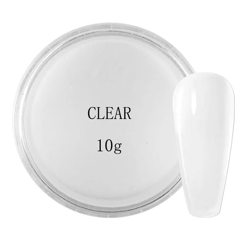 Professional Acrylic Powder Set 10g/Bottle Nail Art Builder Pink White Clear Nude DIY