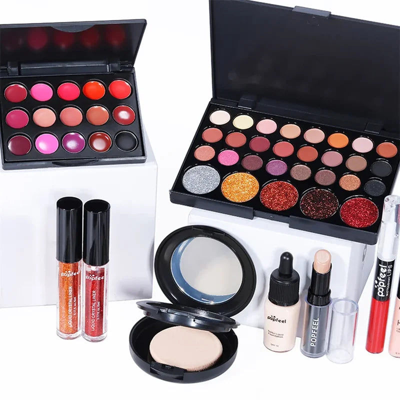 Christmas Makeup Gift Set 27-Piece Full Kit with Lip, Eye, Face Cosmetics for Women