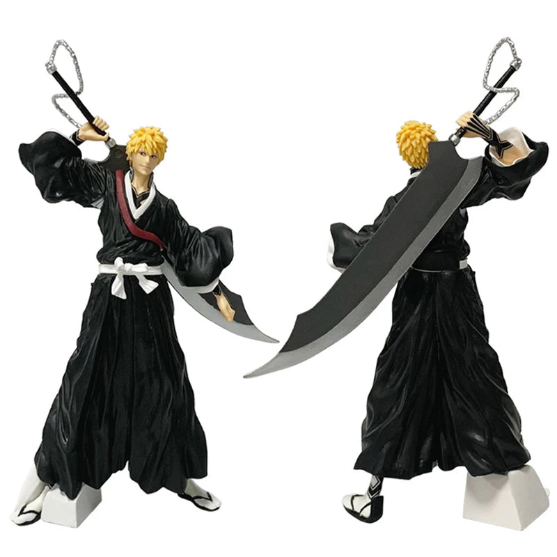 Anime Bleach Action Figures - Kuchiki Byakuya & Kurosaki Ichigo PVC Model Set