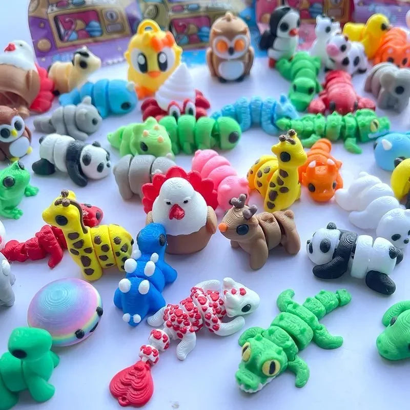 3D Printed Mini Animal Model with Movable Joints - Eco-Friendly Desktop Ornament