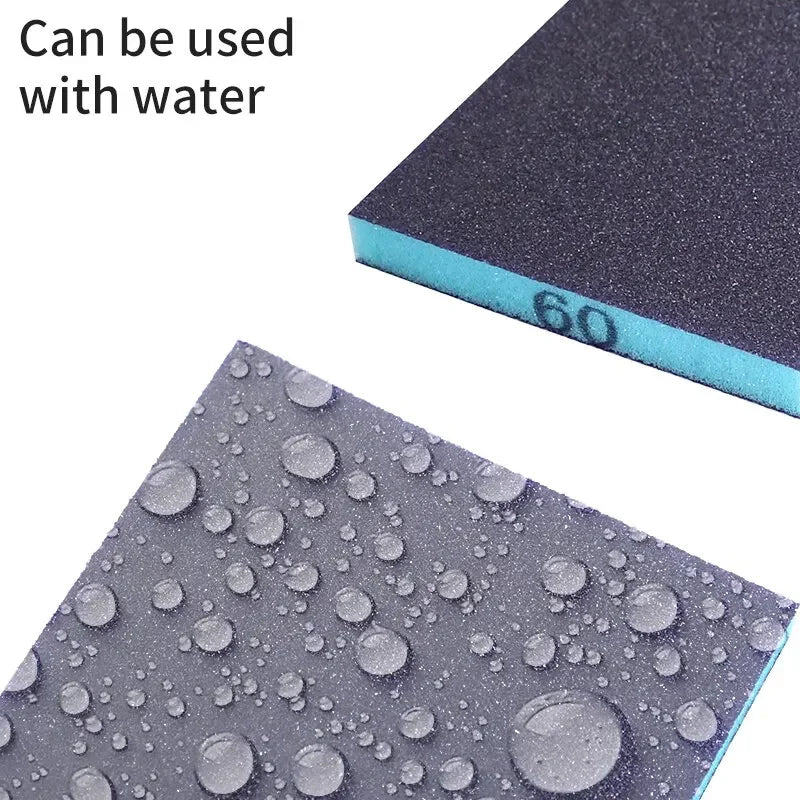 Wet Dry Sanding Sponges 2 Pack 60-320 Grit for Metal Wood Polishing Reusable Abrasive Blocks 120x96x13mm