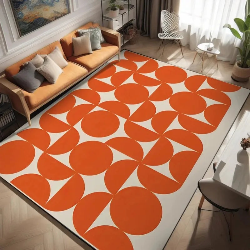 Geometric Area Rug Modern Abstract Art Non-Slip Washable Carpet for Living Room & Bedroom