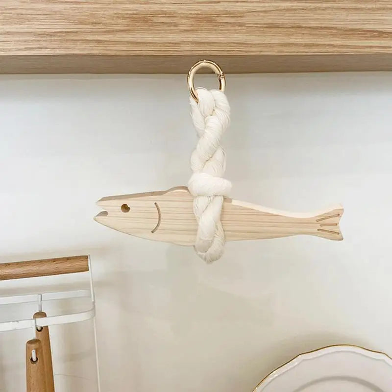 Fish Car Ornament Pollack Wall Art Wooden Door Pendant Hangable Decor