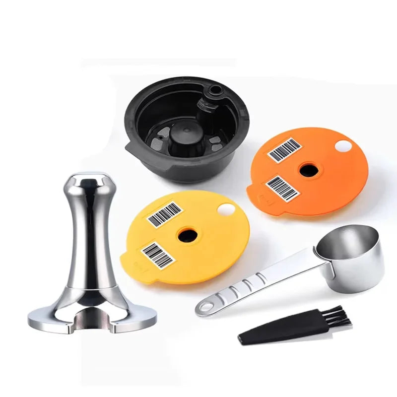 Reusable Coffee Capsule Filter Set for BOSCH Tassimo Machines - Silicone Lids & Bean Pods