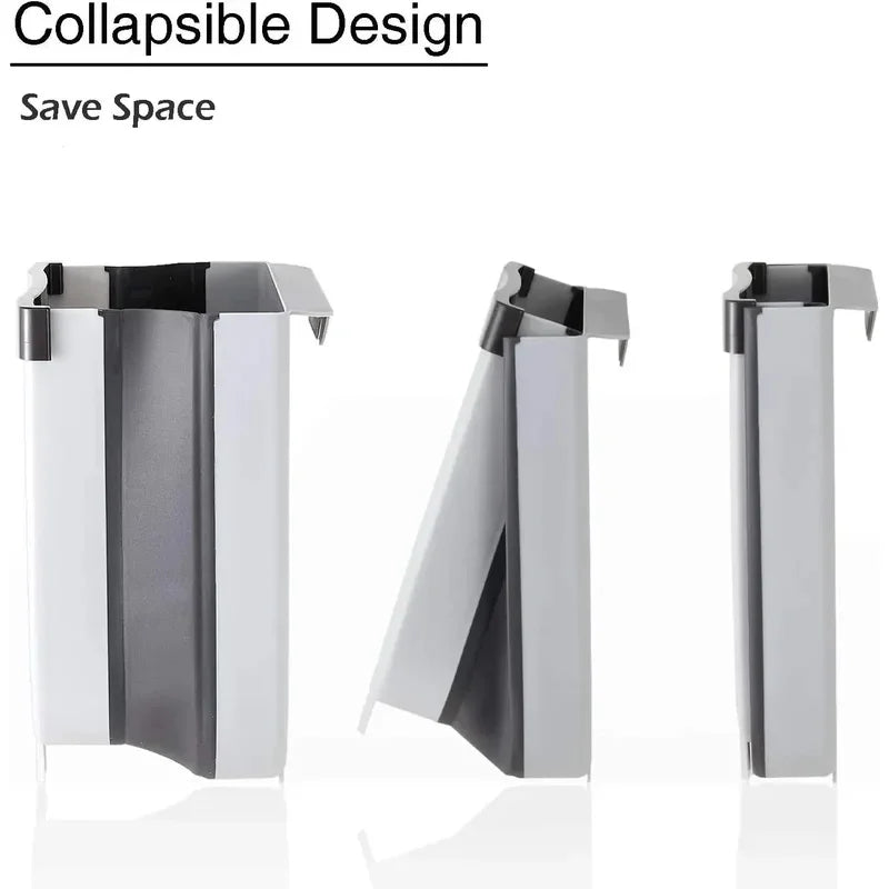 Wall Mounted Collapsible Trash Can - 10L Space-Saving Wall-Hanging Waste Bin