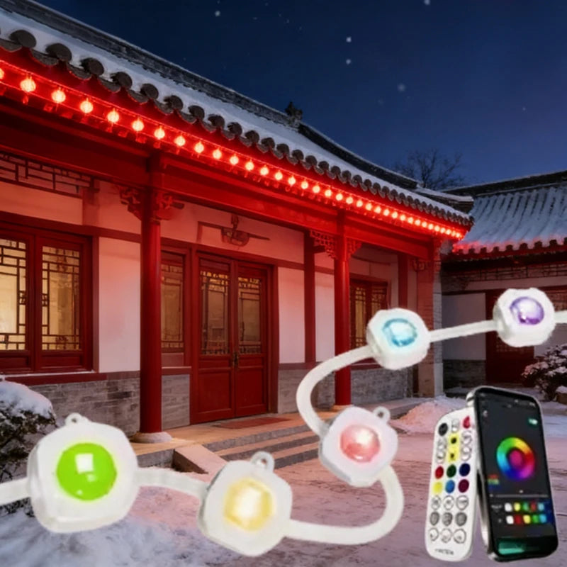 RGB Waterproof Outdoor LED String Lights for Festival Wedding Birthday Decoration
