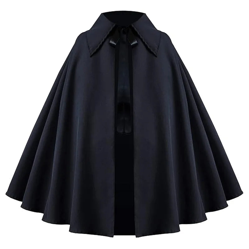 Women Renaissance Costume Cloak Medieval Gothic Hooded Cape Steampunk Velvet Halloween
