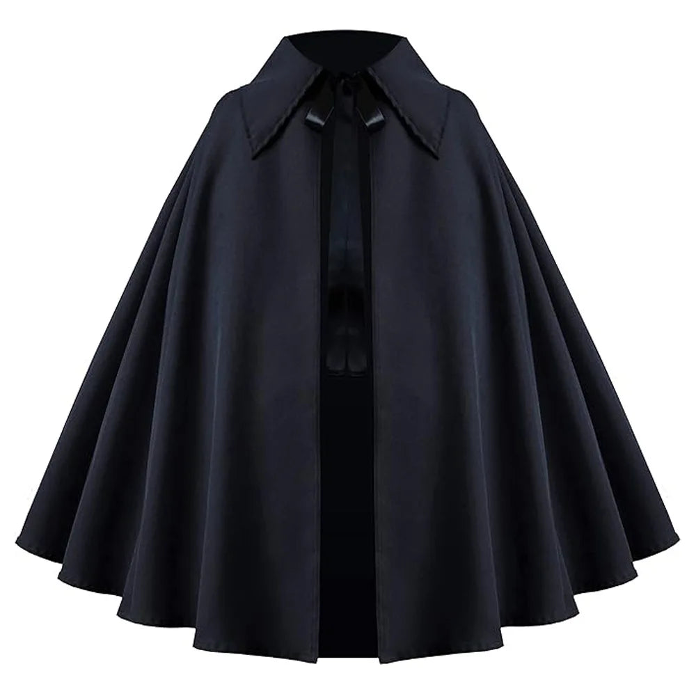 Women Renaissance Costume Cloak Medieval Gothic Hooded Cape Steampunk Velvet Halloween