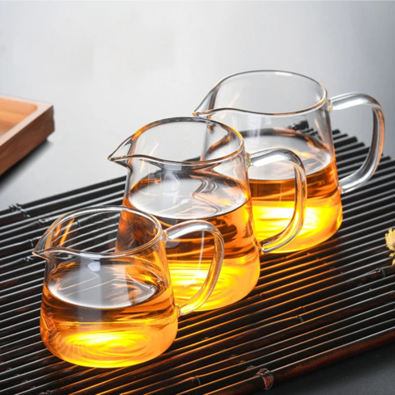 Heat-Resisting Glass Teapot Set with Infuser for Pu-erh Tea Brewing - Clear & Color Options