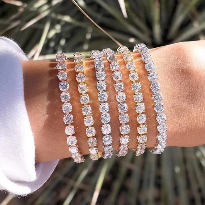 Zirconia Tennis Bracelet for Women Trendy Crystal Bangle Jewelry for Teen & Wedding