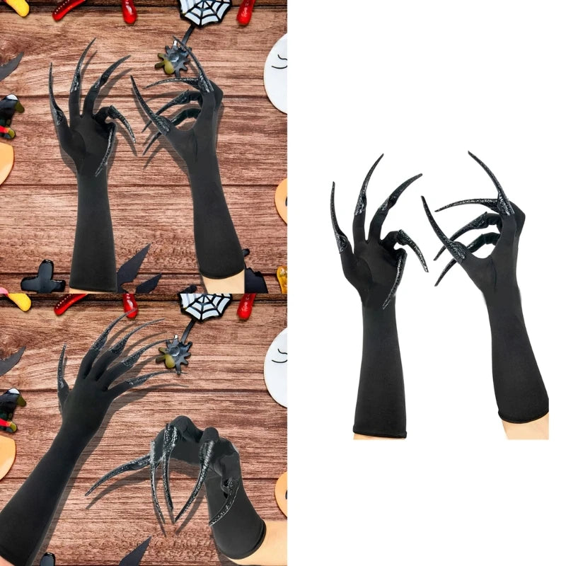 Long Nails Gloves for Halloween Cosplay Costume Accessories - Detachable Scary Fingernails