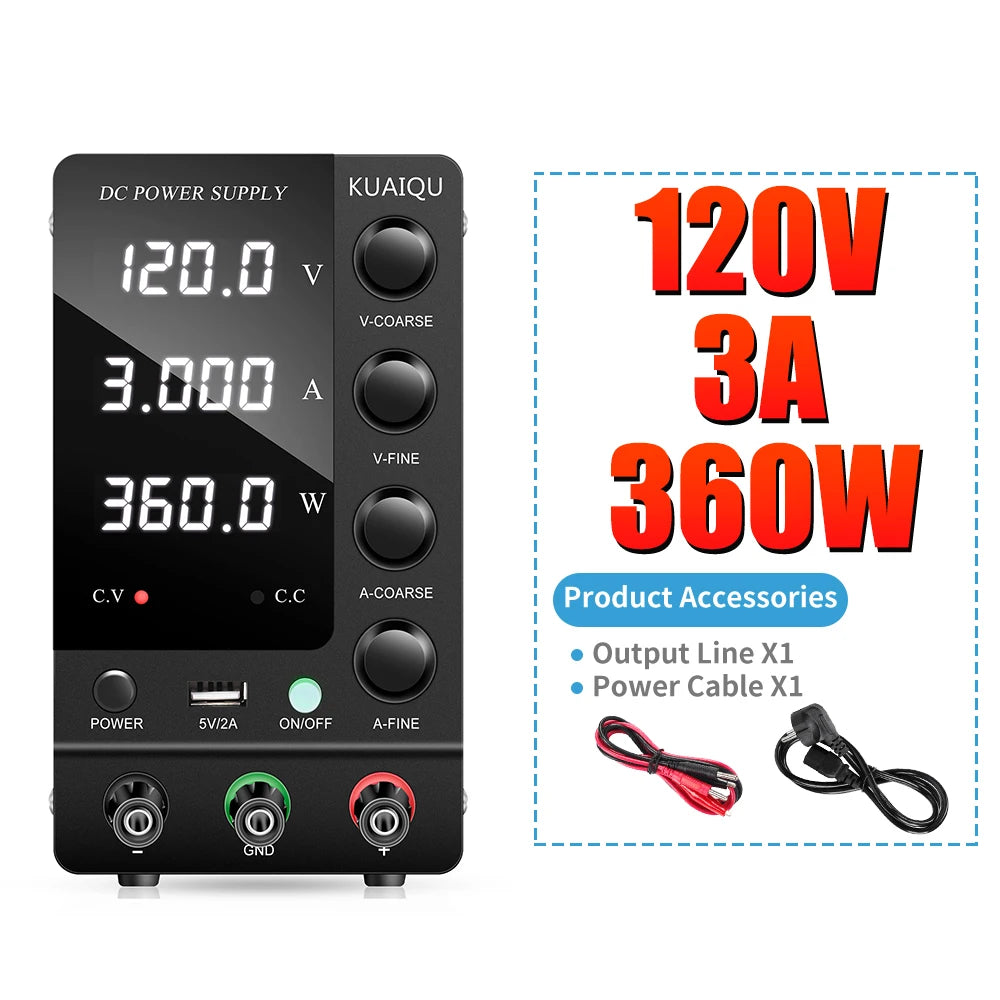 Adjustable DC Power Supply 30V 10A Lab Bench Power Regulator with Digital Display