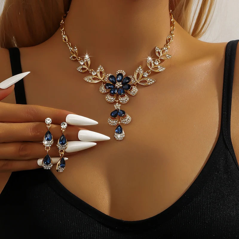 Women’s Fashion Jewelry Set Necklace Earrings Gift for Weddings Parties & Festivals