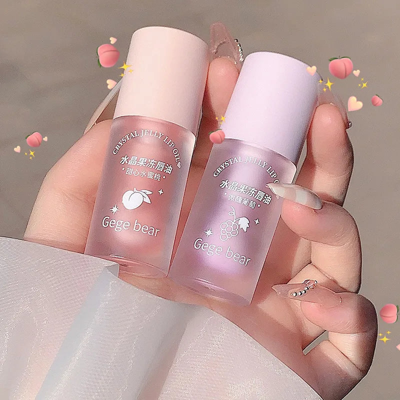 Hydrating Lip Oil with Sheer Pink Tint and Shimmer - Long Lasting Moisturizer & Primer