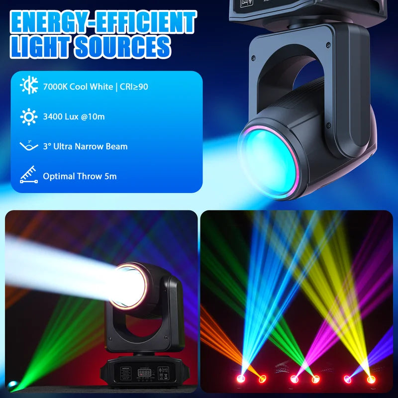 RGB LED Moving Head Light Beam Effect for DJ Party Stage Concert Wedding