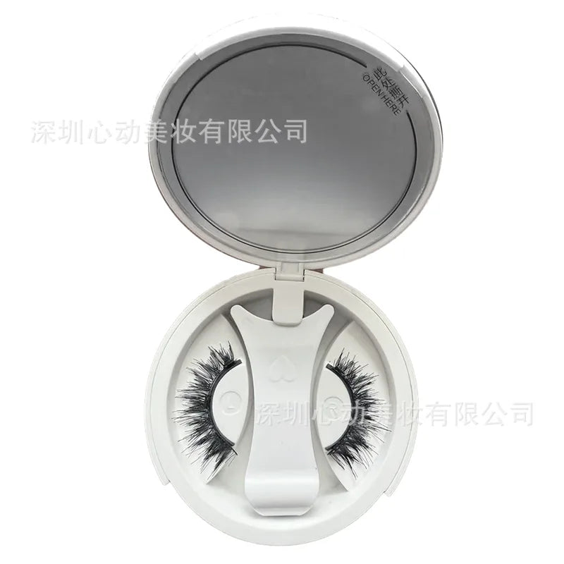 Magnetic False Eyelashes Set Reusable No Glue Needed with Tweezers - Curly Faux Lashes
