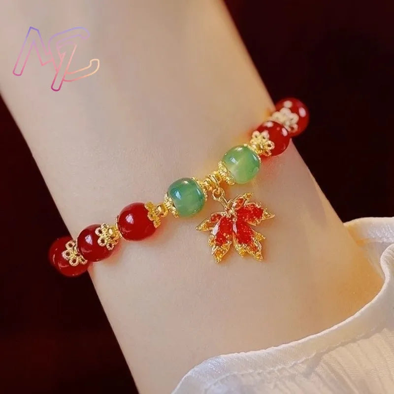 Natural Jade Beads Bracelet for Women - Gemstone Charm Jewelry Gift