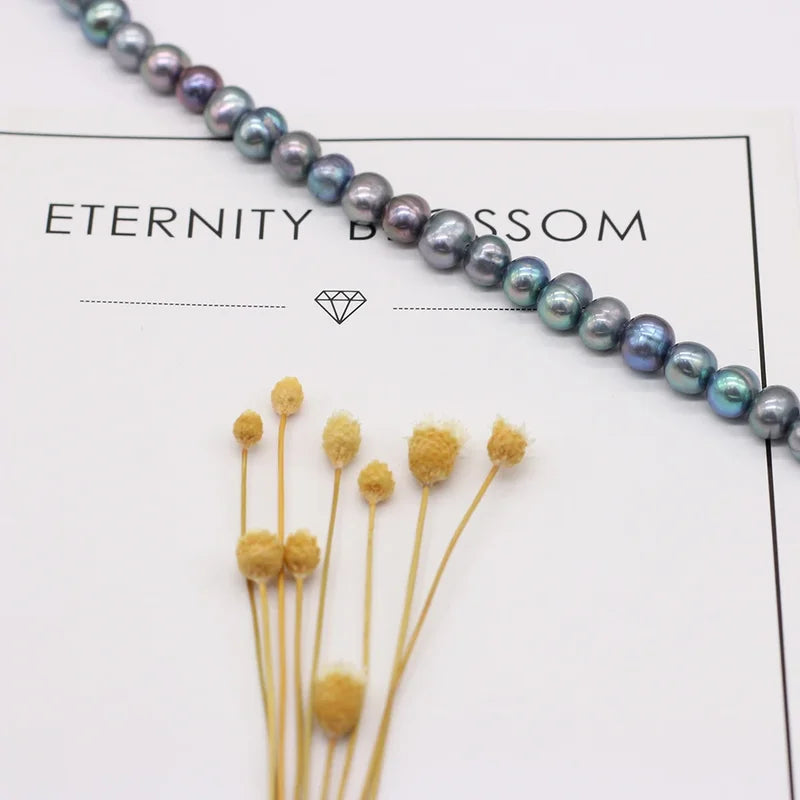 Natural Freshwater Black Pearl Loose Beads for Jewelry Making - 5-6mm